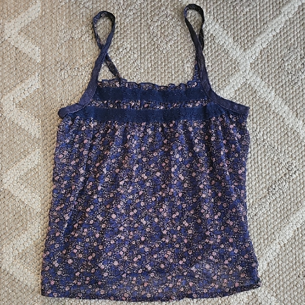 AMERICAN EAGLE Outfitters AE Sheer Floral Camisole Top Size Small